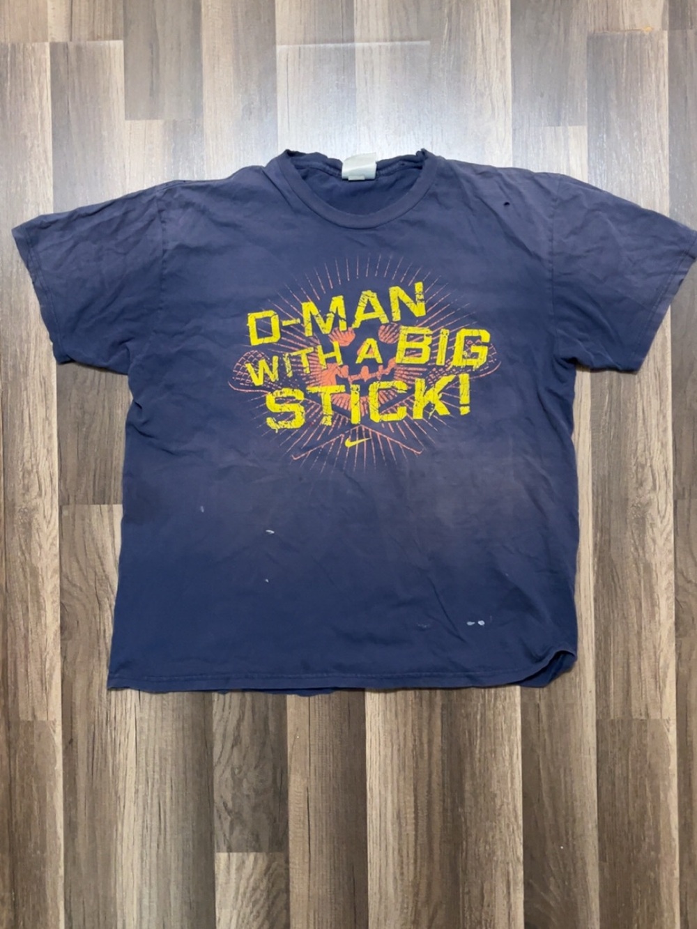 Vintage NIKE “D-Man With A Big Stick” Mens XL Blue Shirt